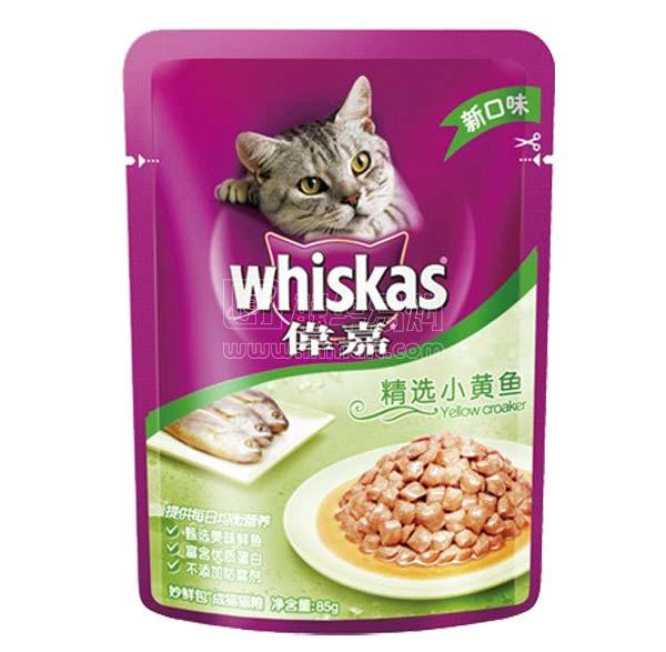 伟嘉小黄鱼味妙鲜包成猫猫粮85g