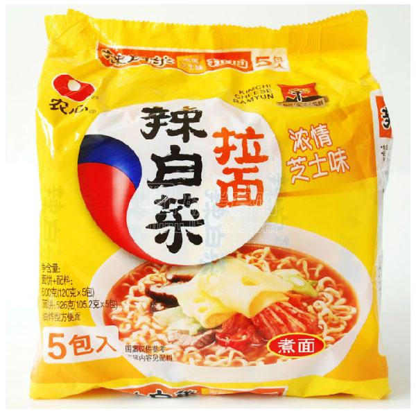 农心辣白菜浓清芝士拉面120g*5